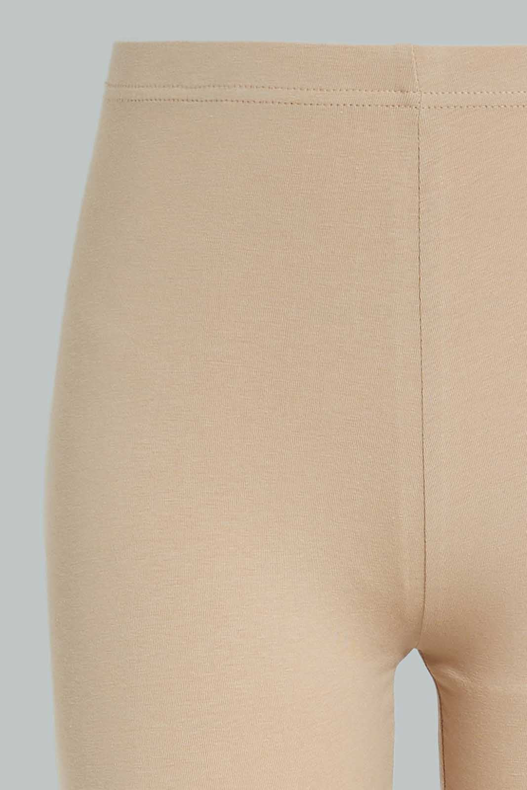 Redtag-White-/-Beige-2Pcs-Pack-Cycling-Leggings-Category:Leggings,-Colour:Assorted,-Deals:New-In,-Dept:Girls,-ESS,-Filter:Senior-Girls-(8-to-14-Yrs),-GSR-Leggings,-New-In-GSR-APL,-Non-Sale,-Section:Girls-(0-to-14Yrs),-W22B-Senior-Girls-9 to 14 Years