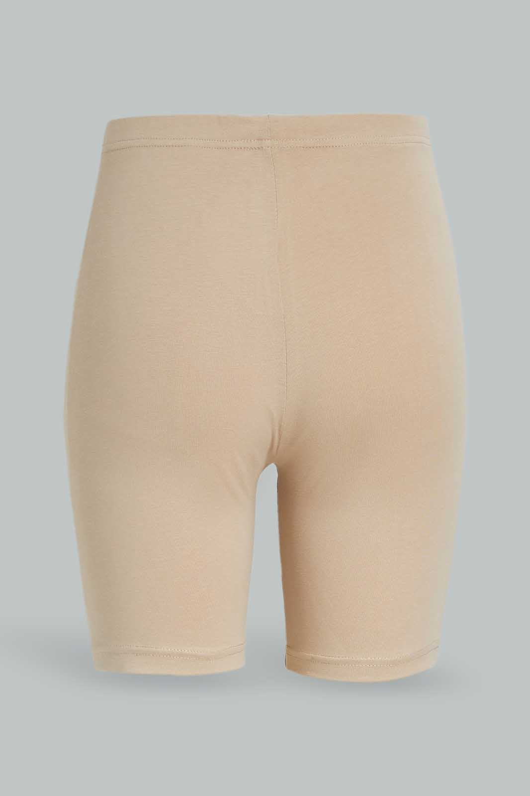 Redtag-White-/-Beige-2Pcs-Pack-Cycling-Leggings-Category:Leggings,-Colour:Assorted,-Deals:New-In,-Dept:Girls,-ESS,-Filter:Senior-Girls-(8-to-14-Yrs),-GSR-Leggings,-New-In-GSR-APL,-Non-Sale,-Section:Girls-(0-to-14Yrs),-W22B-Senior-Girls-9 to 14 Years