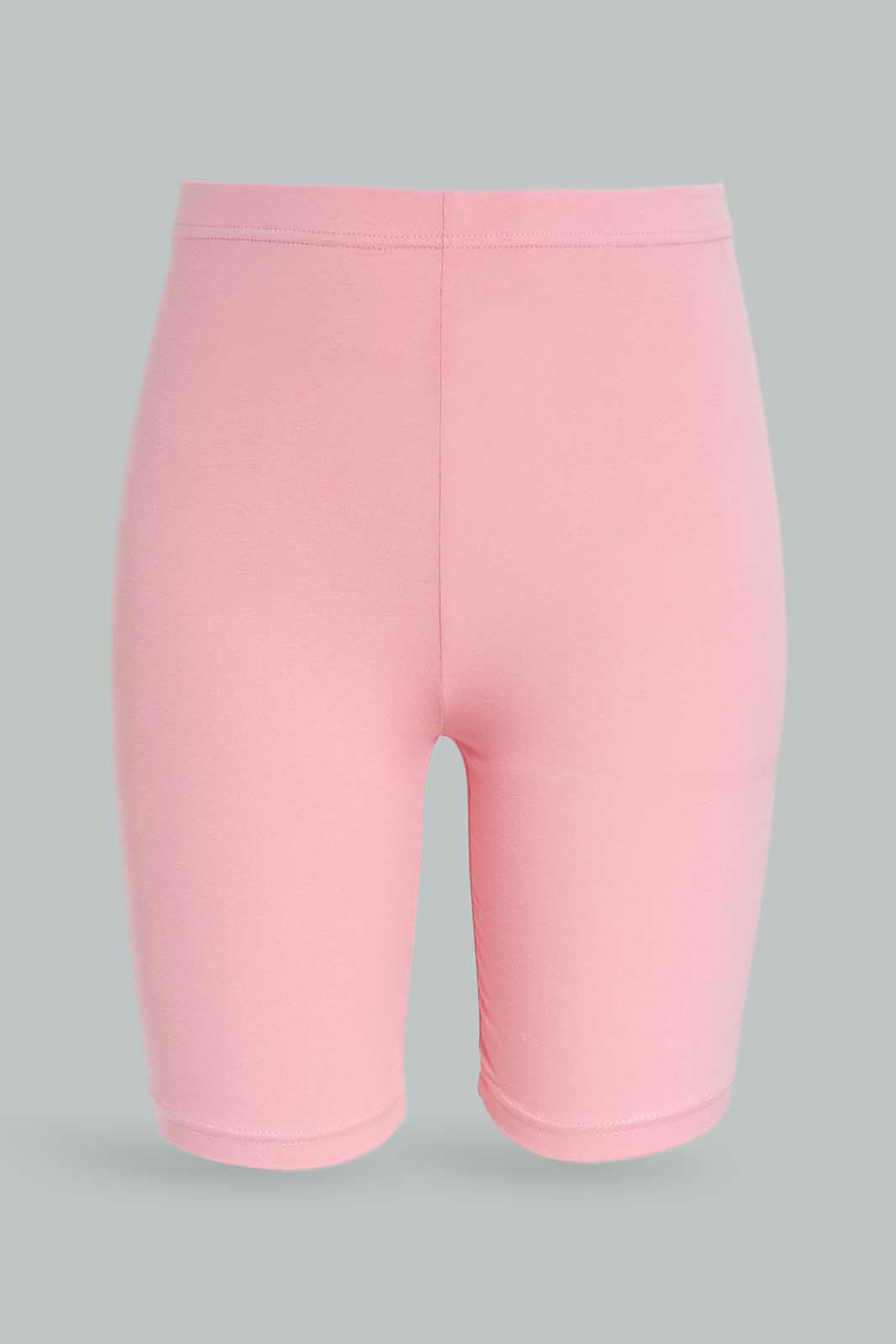 Redtag-Pink-/-Grey-Melange-2-Pcs-Pack-Cycling-Leggings-Category:Leggings,-Colour:Assorted,-Deals:New-In,-Dept:Girls,-ESS,-Filter:Senior-Girls-(8-to-14-Yrs),-GSR-Leggings,-New-In-GSR-APL,-Non-Sale,-Section:Girls-(0-to-14Yrs),-W22B-Senior-Girls-9 to 14 Years