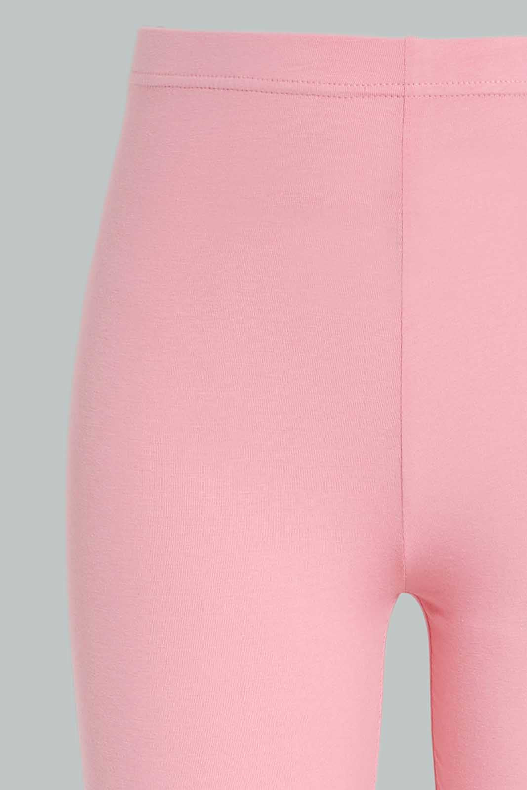 Redtag-Pink-/-Grey-Melange-2-Pcs-Pack-Cycling-Leggings-Category:Leggings,-Colour:Assorted,-Deals:New-In,-Dept:Girls,-ESS,-Filter:Senior-Girls-(8-to-14-Yrs),-GSR-Leggings,-New-In-GSR-APL,-Non-Sale,-Section:Girls-(0-to-14Yrs),-W22B-Senior-Girls-9 to 14 Years