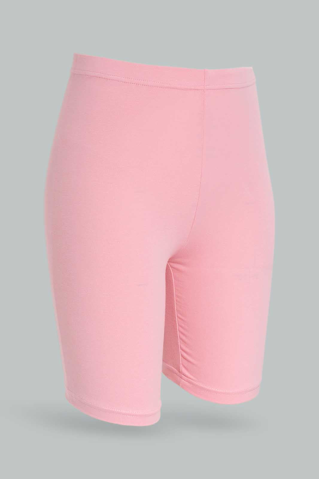 Redtag-Pink-/-Grey-Melange-2-Pcs-Pack-Cycling-Leggings-Category:Leggings,-Colour:Assorted,-Deals:New-In,-Dept:Girls,-ESS,-Filter:Senior-Girls-(8-to-14-Yrs),-GSR-Leggings,-New-In-GSR-APL,-Non-Sale,-Section:Girls-(0-to-14Yrs),-W22B-Senior-Girls-9 to 14 Years