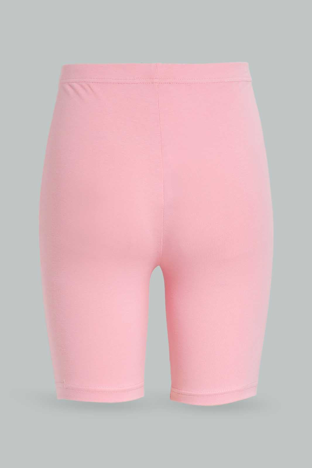Redtag-Pink-/-Grey-Melange-2-Pcs-Pack-Cycling-Leggings-Category:Leggings,-Colour:Assorted,-Deals:New-In,-Dept:Girls,-ESS,-Filter:Senior-Girls-(8-to-14-Yrs),-GSR-Leggings,-New-In-GSR-APL,-Non-Sale,-Section:Girls-(0-to-14Yrs),-W22B-Senior-Girls-9 to 14 Years