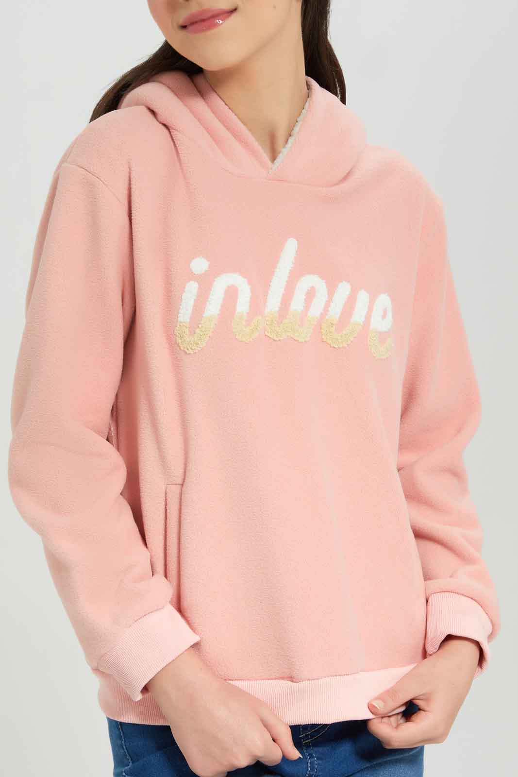 Redtag-Pink-Pollar-Fleece-with-Sherpa-lining-Category:Sweatshirts,-Colour:Apricot,-Deals:New-In,-Dept:Girls,-EHW,-Filter:Senior-Girls-(8-to-14-Yrs),-GSR-Sweatshirts,-New-In-GSR-APL,-Non-Sale,-Section:Girls-(0-to-14Yrs),-W22B-Senior-Girls-9 to 14 Years