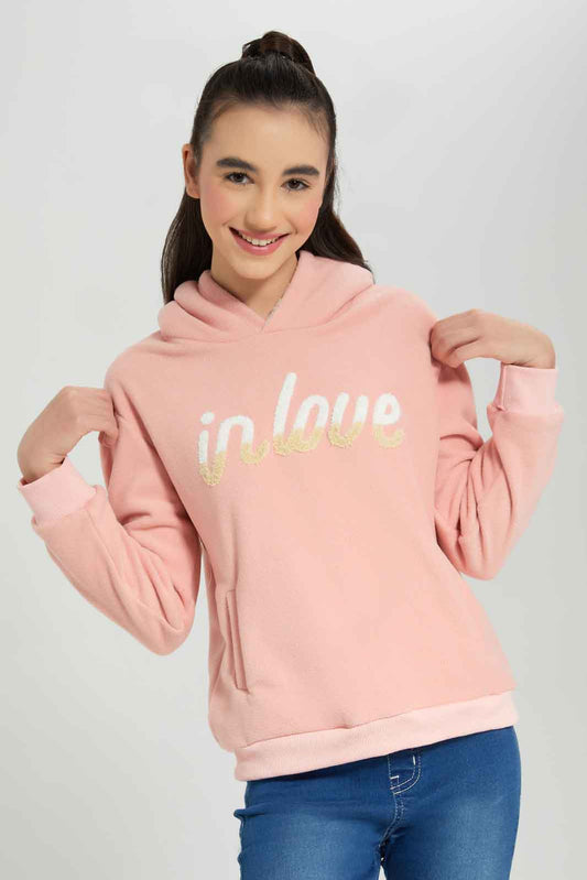 Redtag-Pink-Pollar-Fleece-with-Sherpa-lining-Category:Sweatshirts,-Colour:Apricot,-Deals:New-In,-Dept:Girls,-EHW,-Filter:Senior-Girls-(8-to-14-Yrs),-GSR-Sweatshirts,-New-In-GSR-APL,-Non-Sale,-Section:Girls-(0-to-14Yrs),-W22B-Senior-Girls-9 to 14 Years