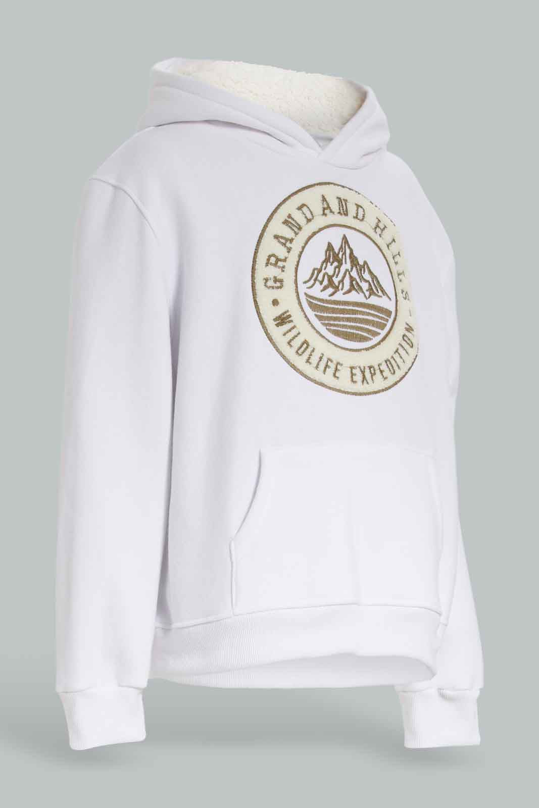 Redtag-White-Hoody-with-Applique-Category:Sweatshirts,-Colour:White,-Deals:New-In,-Dept:Girls,-EHW,-Filter:Senior-Girls-(8-to-14-Yrs),-GSR-Sweatshirts,-New-In-GSR-APL,-Non-Sale,-Section:Girls-(0-to-14Yrs),-W22B-Senior-Girls-9 to 14 Years