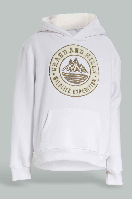 Redtag-White-Hoody-with-Applique-Category:Sweatshirts,-Colour:White,-Deals:New-In,-Dept:Girls,-EHW,-Filter:Senior-Girls-(8-to-14-Yrs),-GSR-Sweatshirts,-New-In-GSR-APL,-Non-Sale,-Section:Girls-(0-to-14Yrs),-W22B-Senior-Girls-9 to 14 Years