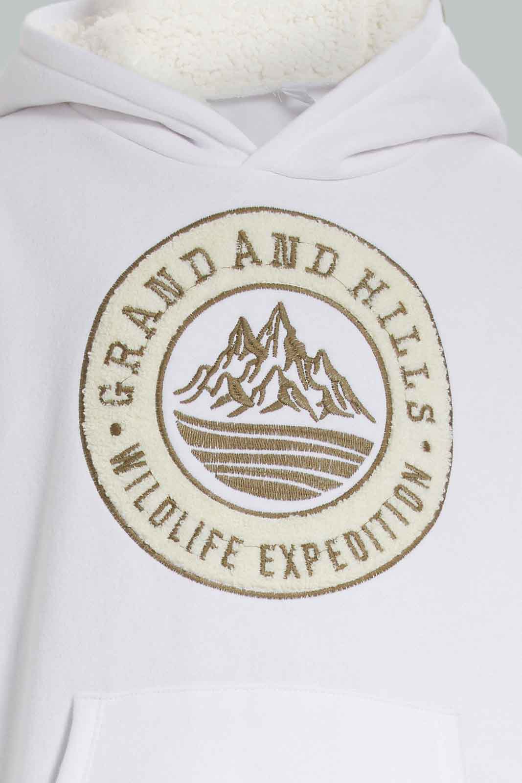 Redtag-White-Hoody-with-Applique-Category:Sweatshirts,-Colour:White,-Deals:New-In,-Dept:Girls,-EHW,-Filter:Senior-Girls-(8-to-14-Yrs),-GSR-Sweatshirts,-New-In-GSR-APL,-Non-Sale,-Section:Girls-(0-to-14Yrs),-W22B-Senior-Girls-9 to 14 Years