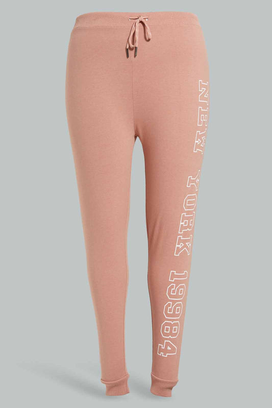 Redtag-Pink-Joggers-Side-Tape-Category:Joggers,-Colour:Apricot,-Deals:New-In,-Filter:Plus-Size,-LDP-Joggers,-New-In-LDP-APL,-Non-Sale,-Section:Women,-W22A-Women's-