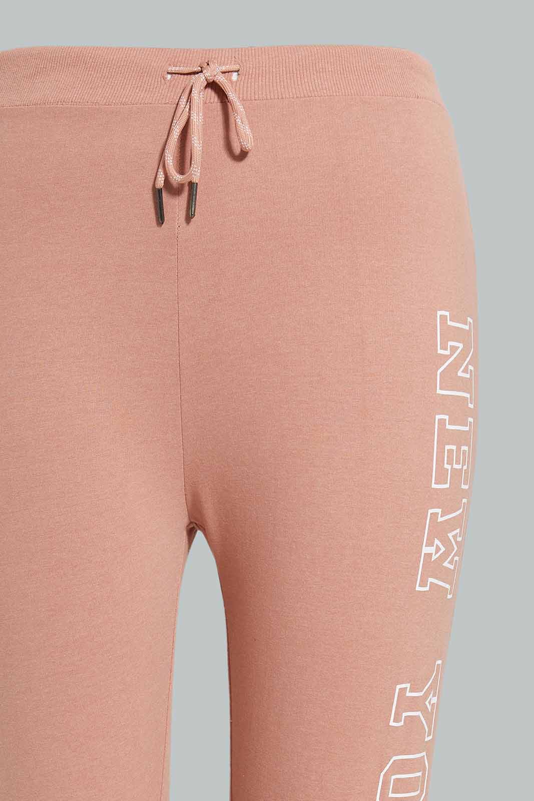 Redtag-Pink-Joggers-Side-Tape-Category:Joggers,-Colour:Apricot,-Deals:New-In,-Filter:Plus-Size,-LDP-Joggers,-New-In-LDP-APL,-Non-Sale,-Section:Women,-W22A-Women's-
