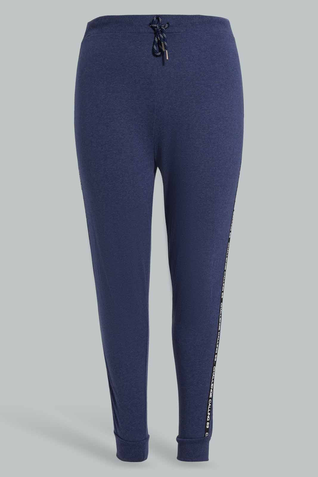 Redtag-Blue-Joggers-With-Side-Tape-Category:Joggers,-Colour:Blue,-Deals:New-In,-Filter:Plus-Size,-LDP-Joggers,-New-In-LDP-APL,-Non-Sale,-Section:Women,-W22A-Women's-