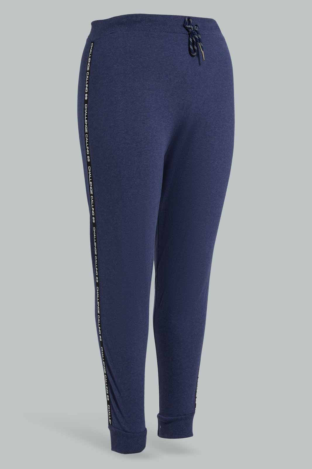 Redtag-Blue-Joggers-With-Side-Tape-Category:Joggers,-Colour:Blue,-Deals:New-In,-Filter:Plus-Size,-LDP-Joggers,-New-In-LDP-APL,-Non-Sale,-Section:Women,-W22A-Women's-