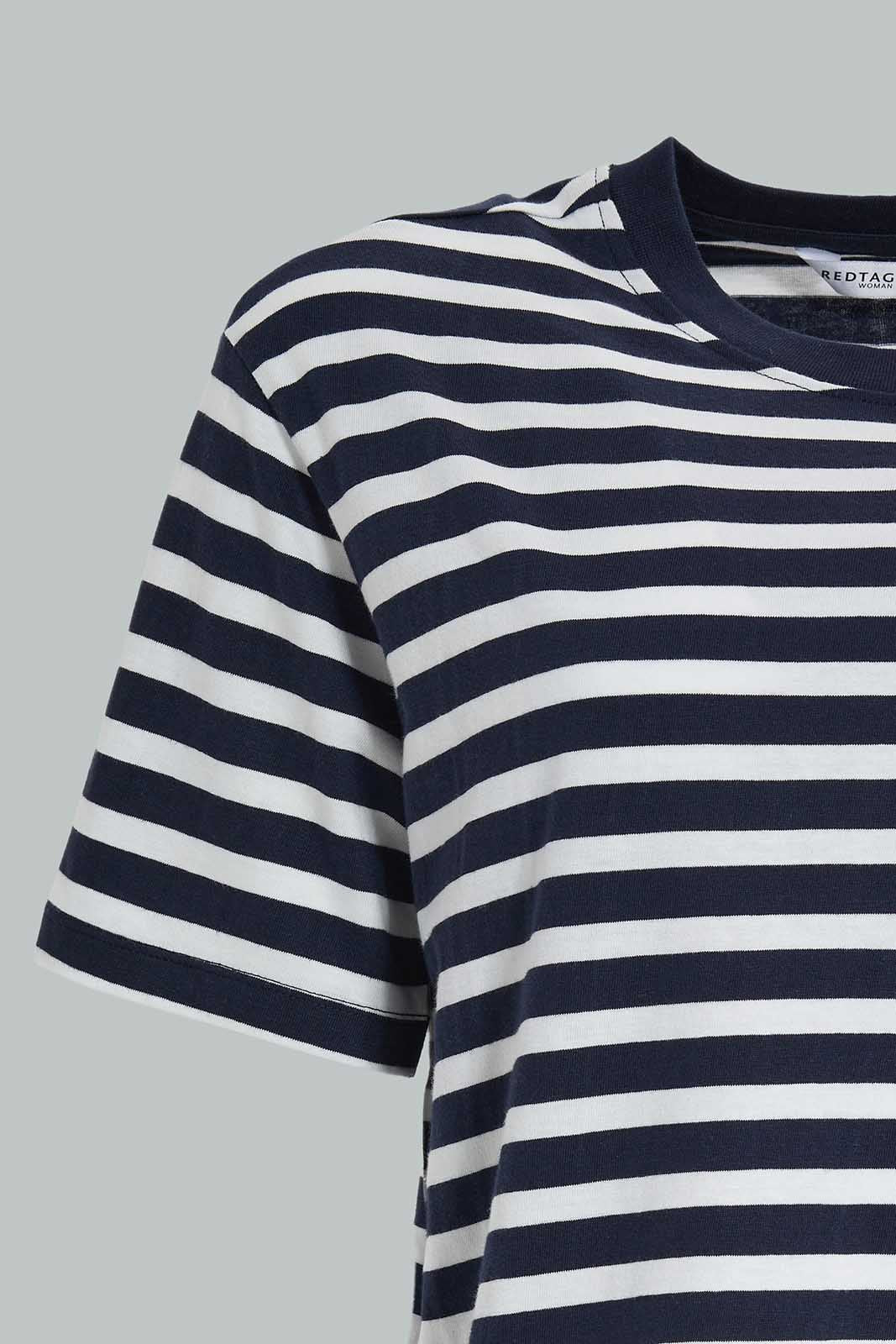 Redtag-Ysrn-Dyed-Stripe-T-Shirt-Category:T-Shirts,-Colour:Assorted,-Deals:New-In,-Filter:Women's-Clothing,-New-In-Women-APL,-Non-Sale,-Section:Women,-W22A,-Women-T-Shirts-Women's-