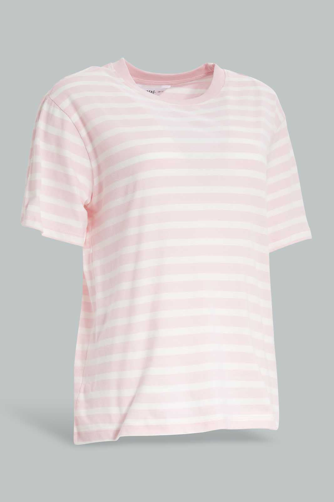 Redtag-Ysrn-Dyed-Stripe-T-Shirt-Category:T-Shirts,-Colour:Assorted,-Deals:New-In,-Filter:Women's-Clothing,-New-In-Women-APL,-Non-Sale,-Section:Women,-W22A,-Women-T-Shirts-Women's-