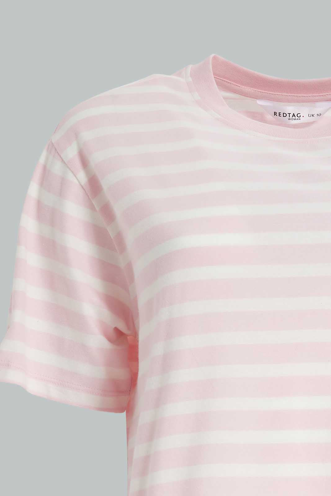 Redtag-Ysrn-Dyed-Stripe-T-Shirt-Category:T-Shirts,-Colour:Assorted,-Deals:New-In,-Filter:Women's-Clothing,-New-In-Women-APL,-Non-Sale,-Section:Women,-W22A,-Women-T-Shirts-Women's-