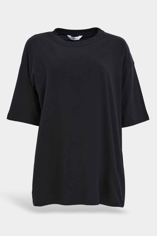 Redtag-Black-Boxy-Extended-Sleeves-T-shirt-Category:T-Shirts,-Colour:Black,-Deals:New-In,-Dept:Ladieswear,-Filter:Women's-Clothing,-New-In-Women-APL,-Non-Sale,-Section:Women,-W22A,-Women-T-Shirts-Women's-