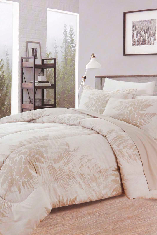 Redtag-Beige-3Pc-Leaves-Comforter-Set-(Single-Size)-365,-Category:Comforters,-Colour:Beige,-Deals:New-In,-Dept:Home,-Filter:Home-Bedroom,-HMW-BED-Comforters,-New-In-HMW-BED,-Non-Sale,-Section:Homewares-Home-Bedroom-
