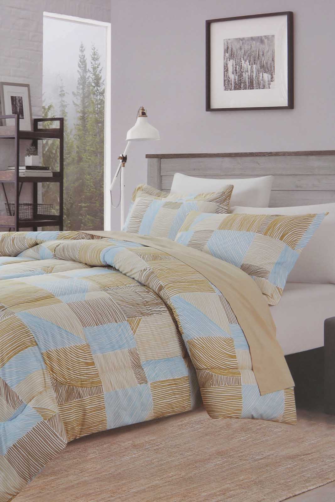 Redtag-Beige-3Pc-Abstract-Comforter-Set-(Single-Size)-365,-Category:Comforters,-Colour:Beige,-Deals:New-In,-Dept:Home,-Filter:Home-Bedroom,-HMW-BED-Comforters,-New-In-HMW-BED,-Non-Sale,-Section:Homewares-Home-Bedroom-