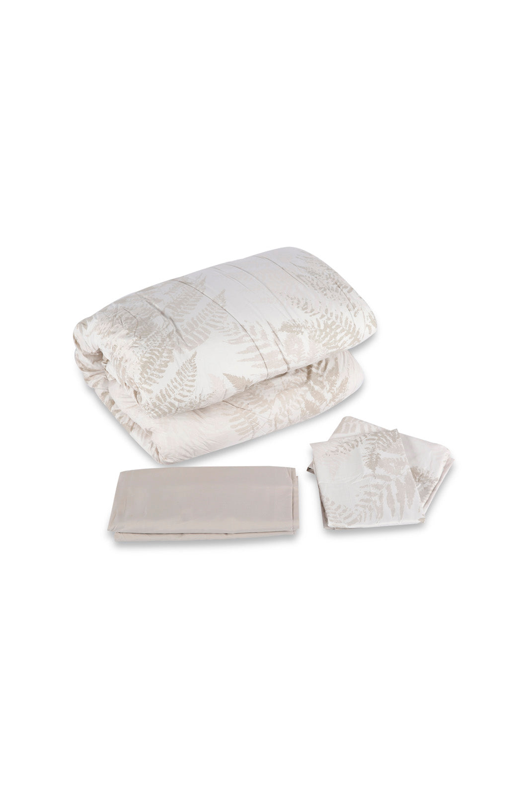 Redtag-Beige-3Pc-Leaves-Comforter-Set-(Double-Size)-365,-Category:Comforters,-Colour:Beige,-Deals:New-In,-Dept:Home,-Filter:Home-Bedroom,-HMW-BED-Comforters,-New-In-HMW-BED,-Non-Sale,-Section:Homewares-Home-Bedroom-