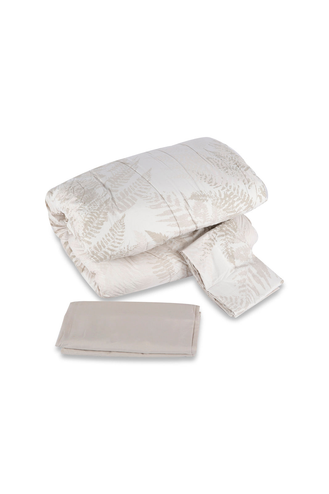 Redtag-Beige-3Pc-Leaves-Comforter-Set-(Double-Size)-365,-Category:Comforters,-Colour:Beige,-Deals:New-In,-Dept:Home,-Filter:Home-Bedroom,-HMW-BED-Comforters,-New-In-HMW-BED,-Non-Sale,-Section:Homewares-Home-Bedroom-