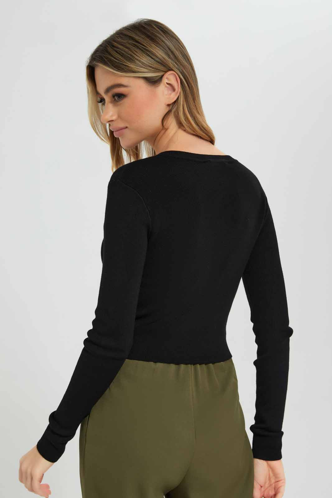 Redtag-Black-Solid-Cropped-Pullover-Category:Pullovers,-Colour:Black,-Deals:New-In,-Dept:Ladieswear,-Filter:Women's-Clothing,-New-In-Women-APL,-Non-Sale,-Section:Women,-TBL,-W22B,-Women-Pullovers-Women's-