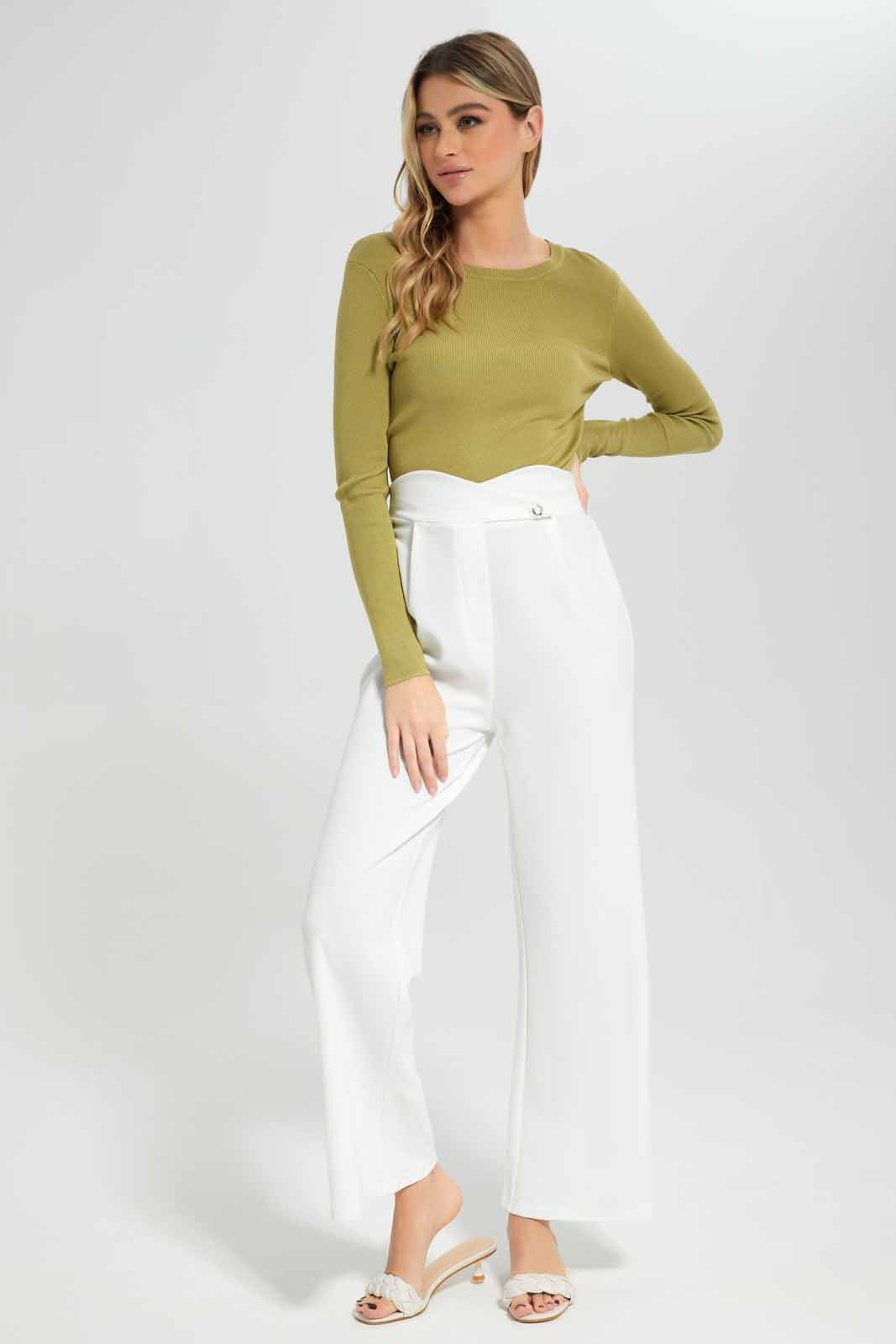 Redtag-Olive-Solid-Cropped-Pullover-Category:Pullovers,-Colour:Olive,-Deals:New-In,-Dept:Ladieswear,-Filter:Women's-Clothing,-New-In-Women-APL,-Non-Sale,-Section:Women,-TBL,-W22B,-Women-Pullovers-Women's-