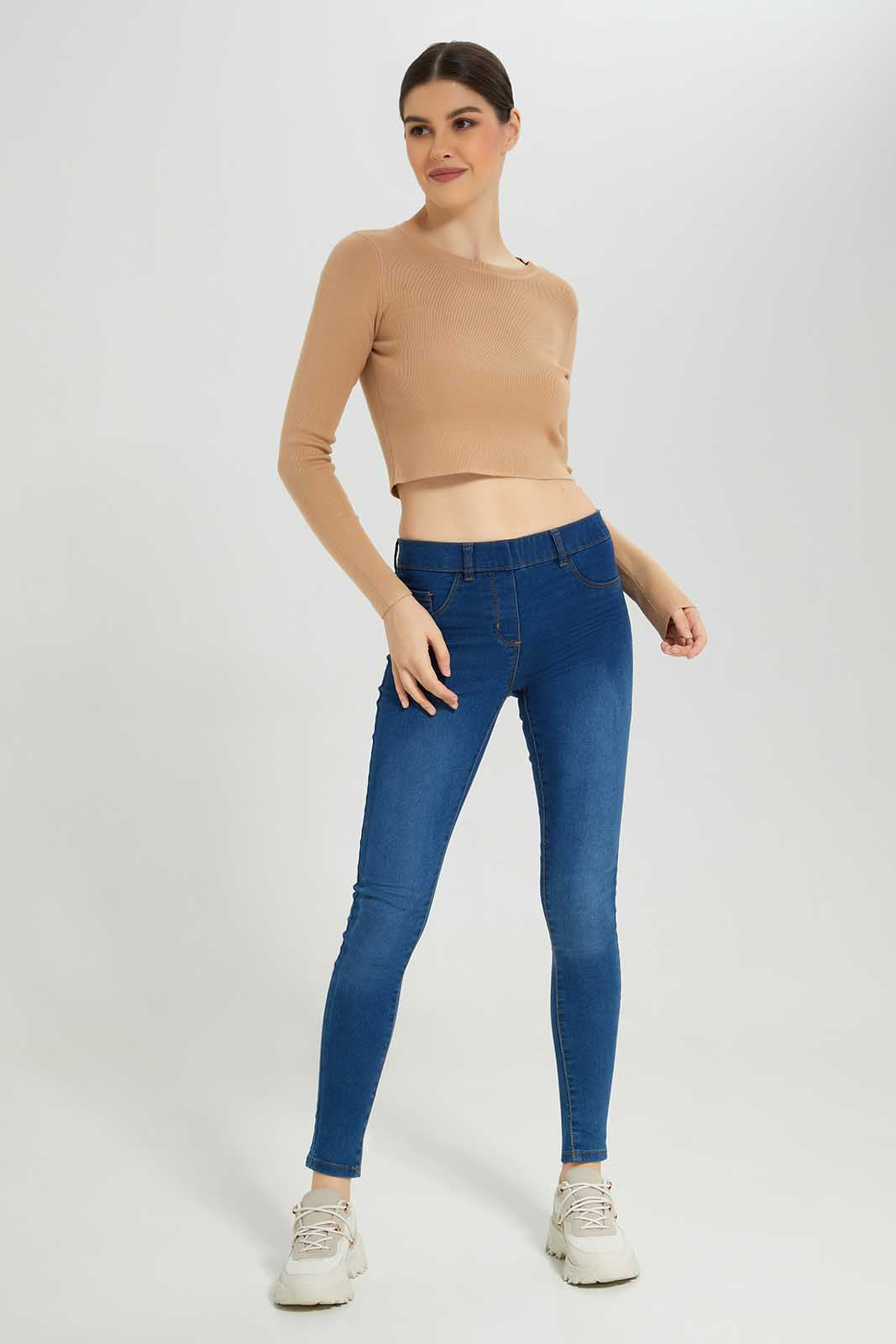 Redtag-Nude-Solid-Cropped-Pullover-Category:Pullovers,-Colour:Beige,-Deals:New-In,-Dept:Ladieswear,-Filter:Women's-Clothing,-New-In-Women-APL,-Non-Sale,-Section:Women,-TBL,-W22B,-Women-Pullovers-Women's-