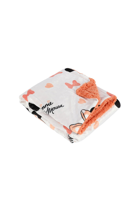 Redtag-Pink/White-Minnie-Mink-Sherpa-Blanket-Category:Newborn-Accessories,-CHR,-Colour:Pink,-Dept:New-Born,-Filter:Newborn-Accessories,-NBN-Newborn-Accessories,-New-In,-New-In-NBN-ACC,-Non-Sale,-Section:Boys-(0-to-14Yrs),-W22A-New-Born-Baby-