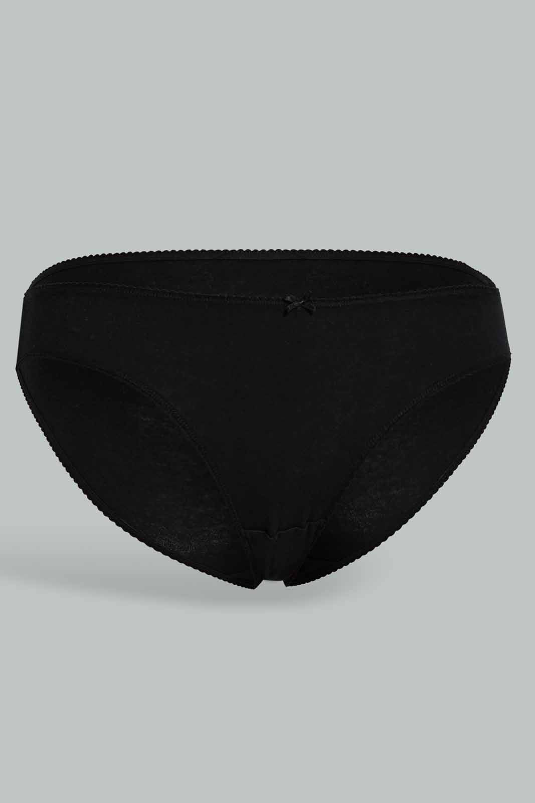 Redtag-PLUS-(PACK-4)---SOLID-BIKINI,Black,Beige,White,Black-365,-Category:Briefs,-Colour:Assorted,-Deals:New-In,-Dept:Ladieswear,-Filter:Women's-Clothing,-New-In-Women-APL,-Non-Sale,-Section:Women,-Women-Briefs--