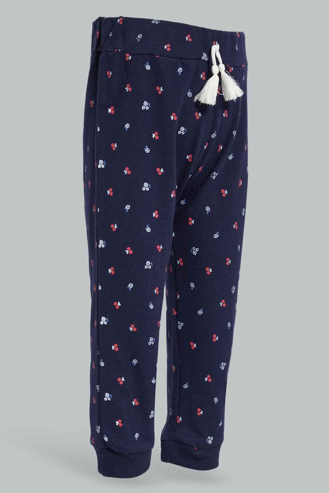 Redtag-Navy-Floral-AOP-Trackpant-Category:Joggers,-Colour:Navy,-Deals:New-In,-Filter:Infant-Girls-(3-to-24-Mths),-ING-Joggers,-New-In-ING-APL,-Non-Sale,-Section:Girls-(0-to-14Yrs),-TBL,-W22B-Infant-Girls-3 to 24 Months