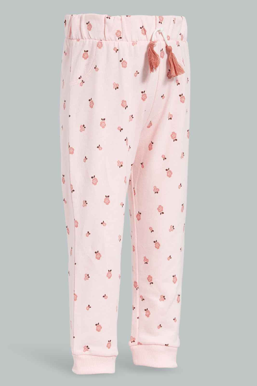 Redtag-Pink-Floral-AOP-Trackpant-Category:Joggers,-Colour:Apricot,-Deals:New-In,-Filter:Infant-Girls-(3-to-24-Mths),-ING-Joggers,-New-In-ING-APL,-Non-Sale,-Section:Girls-(0-to-14Yrs),-TBL,-W22B-Infant-Girls-3 to 24 Months