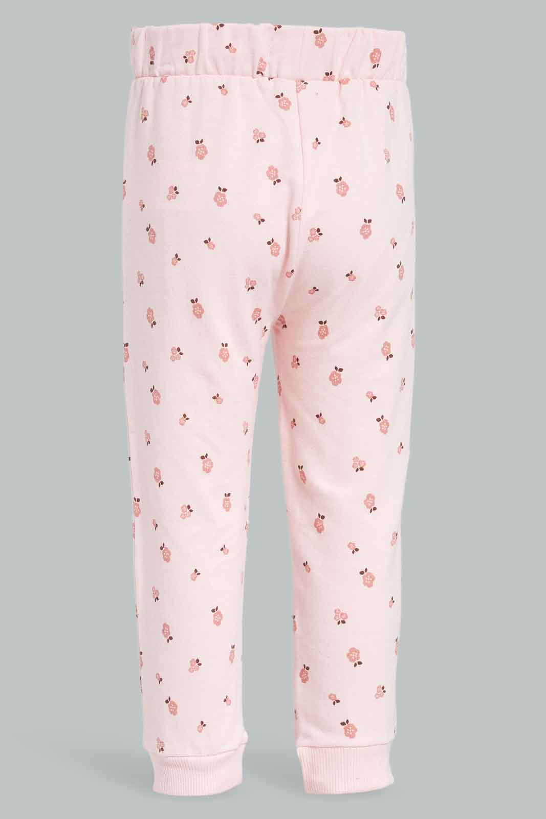 Redtag-Pink-Floral-AOP-Trackpant-Category:Joggers,-Colour:Apricot,-Deals:New-In,-Filter:Infant-Girls-(3-to-24-Mths),-ING-Joggers,-New-In-ING-APL,-Non-Sale,-Section:Girls-(0-to-14Yrs),-TBL,-W22B-Infant-Girls-3 to 24 Months