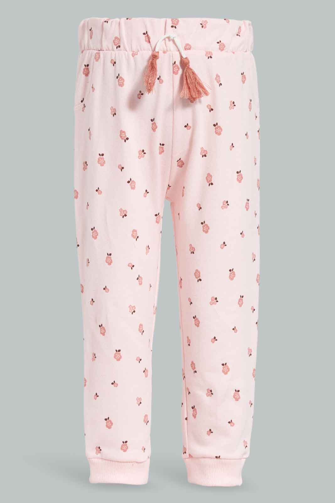 Redtag-Pink-Floral-AOP-Trackpant-Category:Joggers,-Colour:Apricot,-Deals:New-In,-Filter:Infant-Girls-(3-to-24-Mths),-ING-Joggers,-New-In-ING-APL,-Non-Sale,-Section:Girls-(0-to-14Yrs),-TBL,-W22B-Infant-Girls-3 to 24 Months