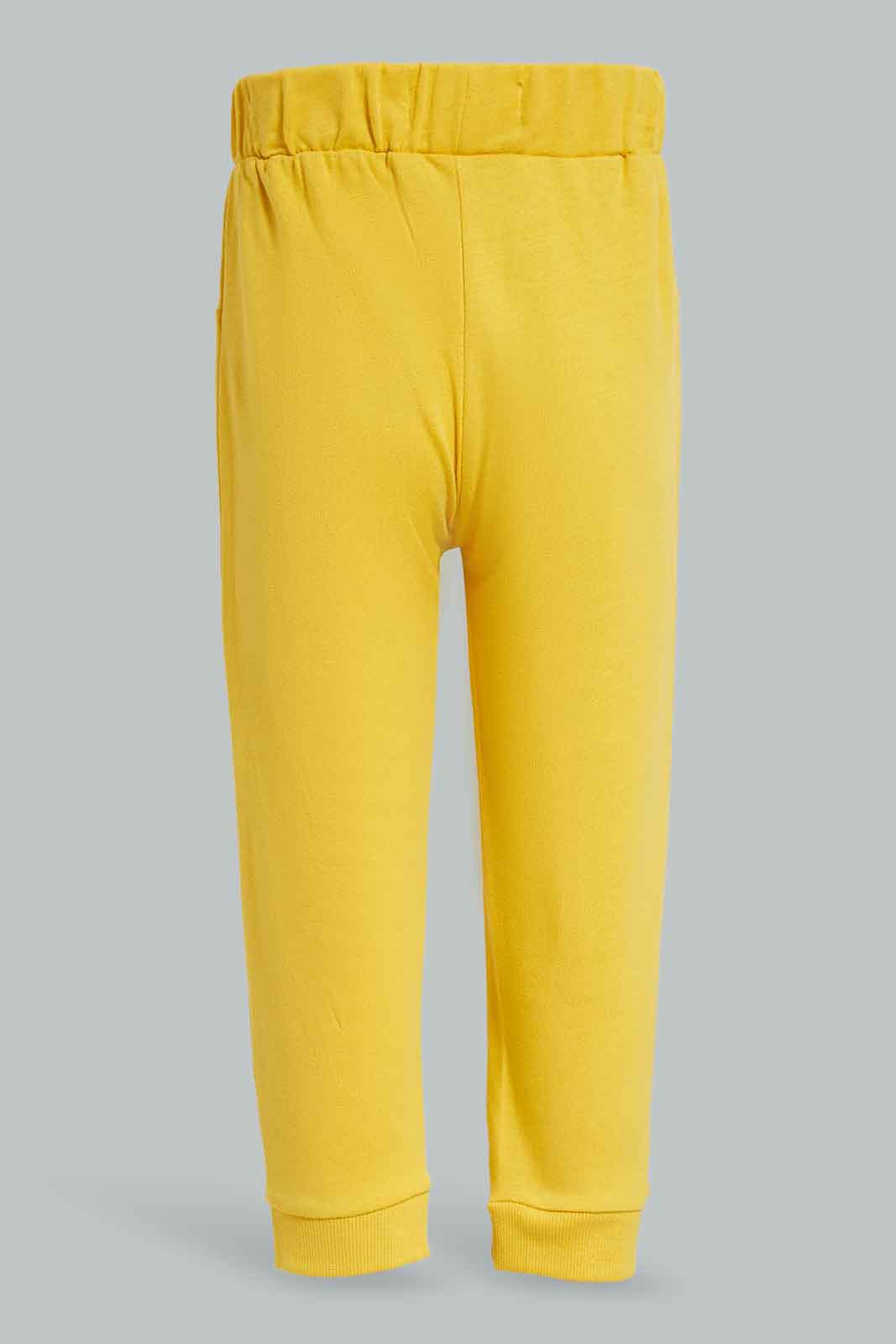 Redtag-Mustard-Palcement-Print-Trackpant-Category:Joggers,-Colour:Mustard,-Deals:New-In,-Filter:Infant-Girls-(3-to-24-Mths),-ING-Joggers,-New-In-ING-APL,-Non-Sale,-Section:Girls-(0-to-14Yrs),-TBL,-W22B-Infant-Girls-3 to 24 Months