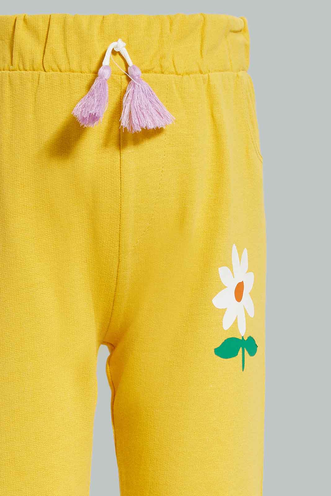 Redtag-Mustard-Palcement-Print-Trackpant-Category:Joggers,-Colour:Mustard,-Deals:New-In,-Filter:Infant-Girls-(3-to-24-Mths),-ING-Joggers,-New-In-ING-APL,-Non-Sale,-Section:Girls-(0-to-14Yrs),-TBL,-W22B-Infant-Girls-3 to 24 Months