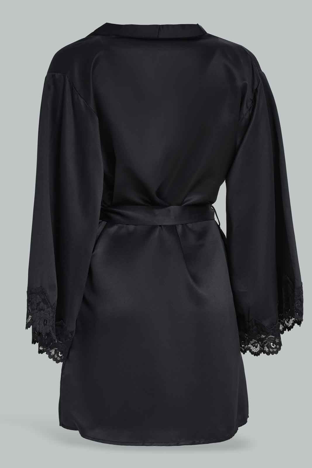 Redtag-Black-Robe-Solid-Category:Chemises,-Colour:Black,-Deals:New-In,-Dept:Ladieswear,-Filter:Women's-Clothing,-New-In-Women-APL,-Non-Sale,-Section:Women,-W22B,-Women-Chemises--