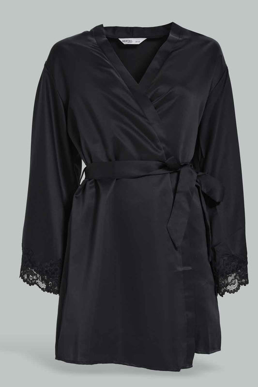Redtag-Black-Robe-Solid-Category:Chemises,-Colour:Black,-Deals:New-In,-Dept:Ladieswear,-Filter:Women's-Clothing,-New-In-Women-APL,-Non-Sale,-Section:Women,-W22B,-Women-Chemises--