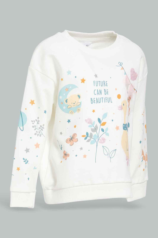 Redtag-Ivory-All-Over-Artwork-Sweatshirt-Category:Sweatshirts,-Colour:Ivory,-Deals:New-In,-Dept:Girls,-Filter:Infant-Girls-(3-to-24-Mths),-ING-Sweatshirts,-New-In-ING-APL,-Non-Sale,-Section:Girls-(0-to-14Yrs),-W22A-Infant-Girls-3 to 24 Months