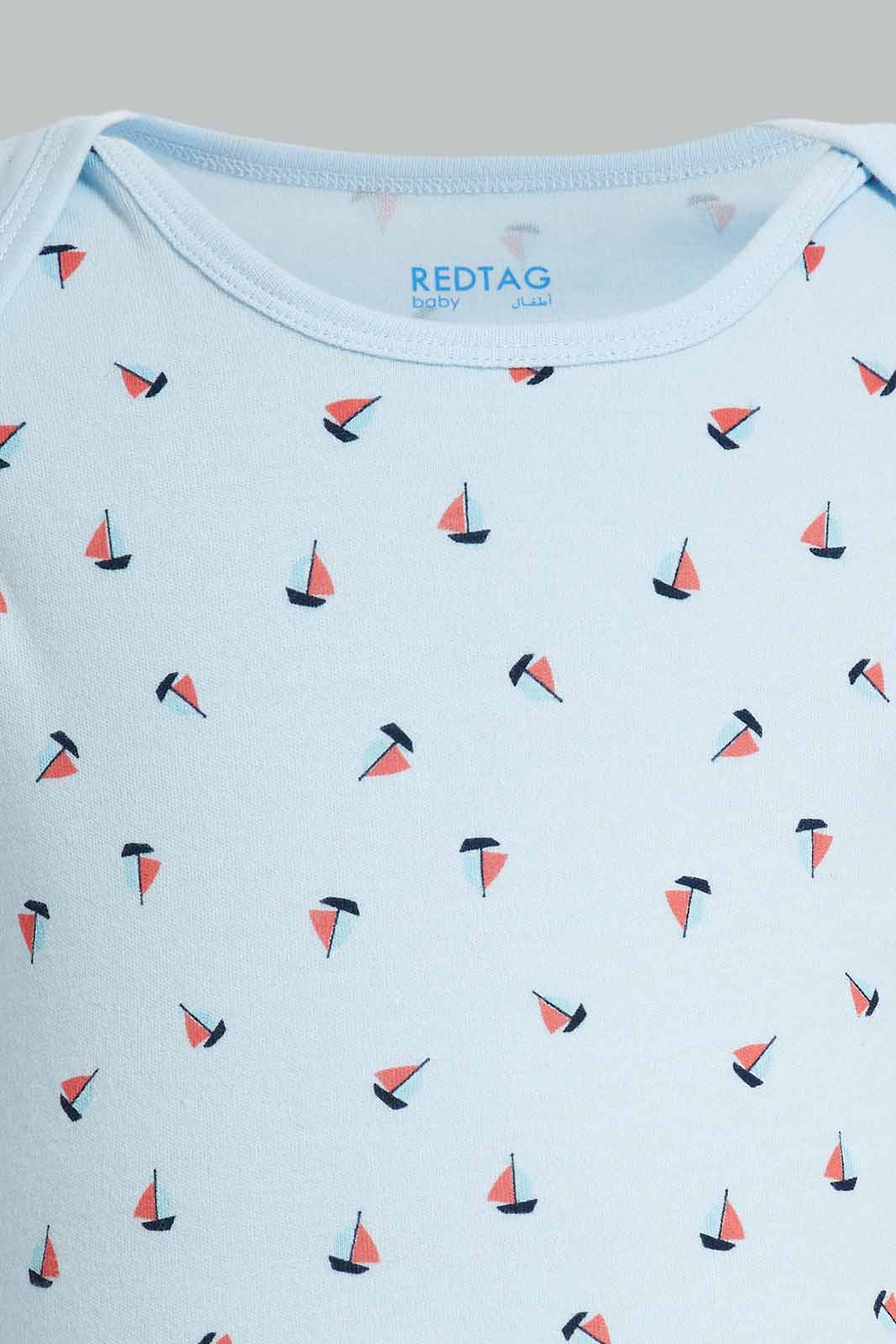 Redtag-Blue-boys-5-pack-body-suit-Category:Bodysuits,-Colour:Blue,-Deals:New-In,-Filter:Baby-(0-to-12-Mths),-NBB-Bodysuits,-New-In-NBB-APL,-Non-Sale,-Section:Boys-(0-to-14Yrs),-W22A-Baby-0 to 12 Months