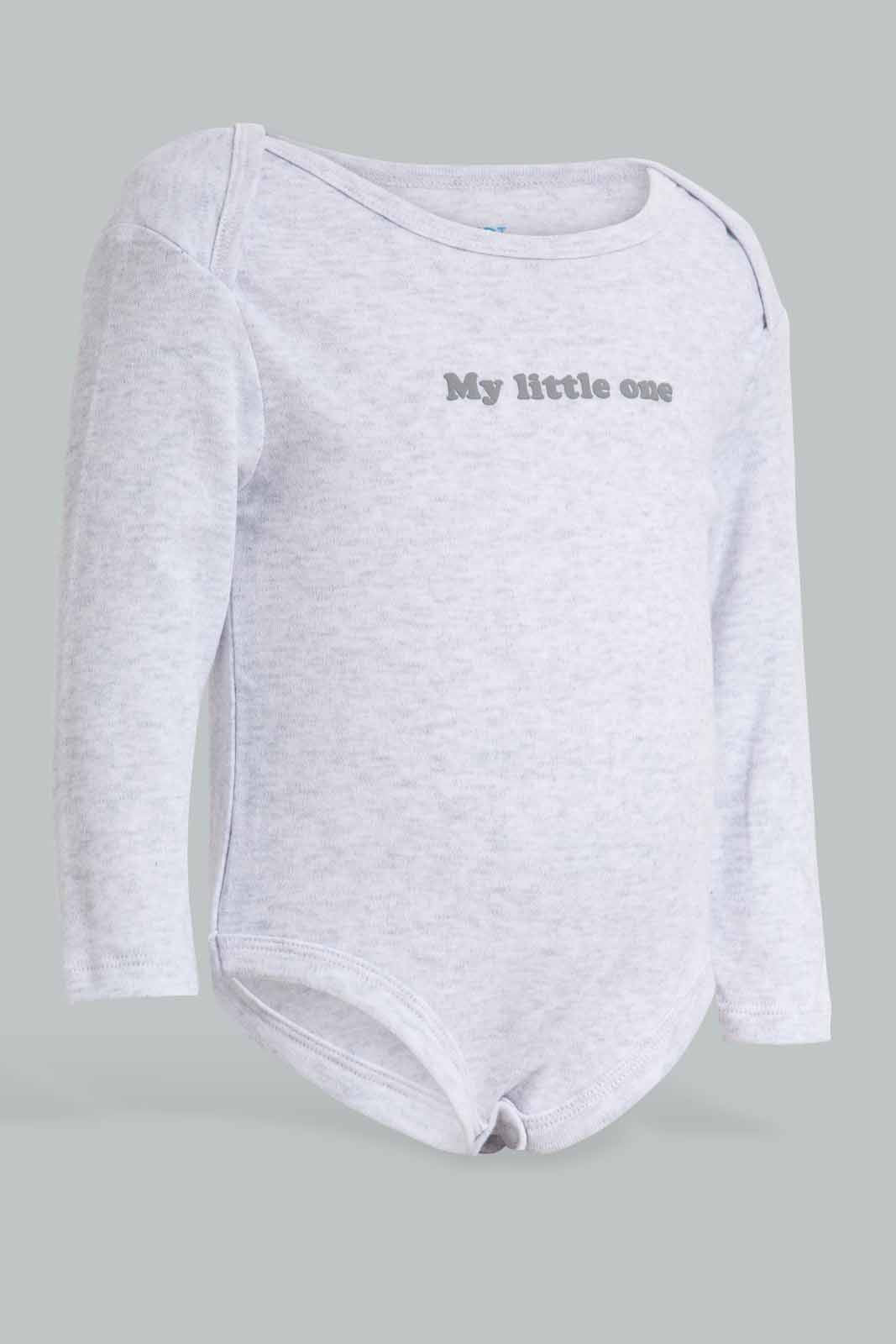Redtag-Grey-5-pack-body-suit-Category:Bodysuits,-Colour:Grey,-Deals:New-In,-Filter:Baby-(0-to-12-Mths),-NBB-Bodysuits,-New-In-NBB-APL,-Non-Sale,-Section:Boys-(0-to-14Yrs),-W22A-Baby-0 to 12 Months