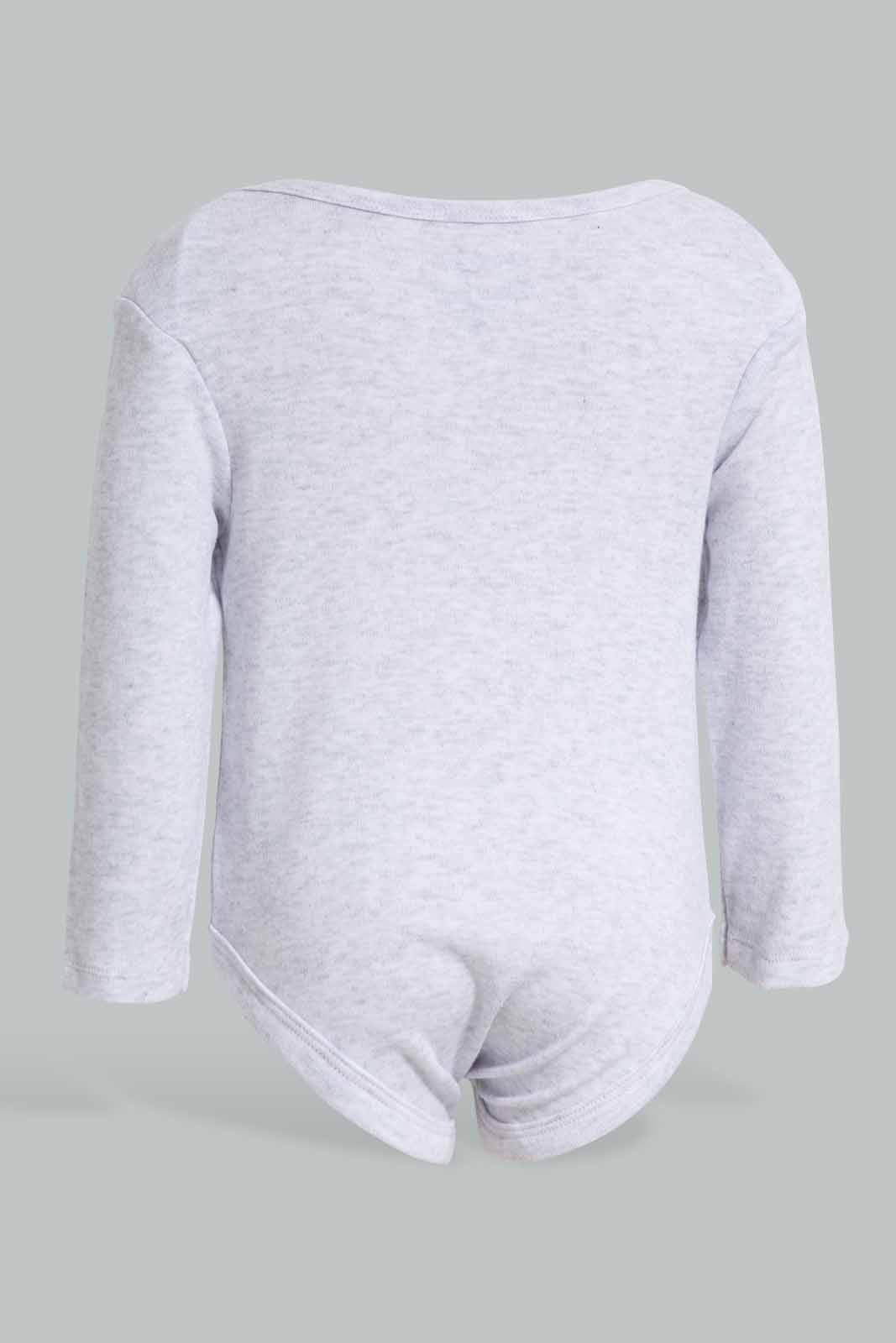Redtag-Grey-5-pack-body-suit-Category:Bodysuits,-Colour:Grey,-Deals:New-In,-Filter:Baby-(0-to-12-Mths),-NBB-Bodysuits,-New-In-NBB-APL,-Non-Sale,-Section:Boys-(0-to-14Yrs),-W22A-Baby-0 to 12 Months