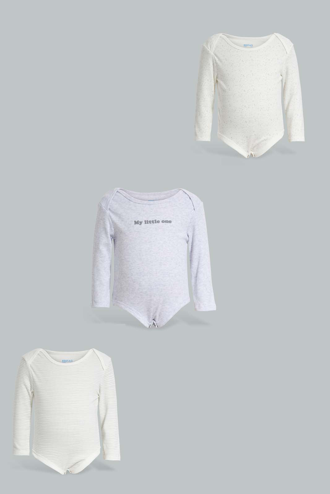 Redtag-Grey-5-pack-body-suit-Category:Bodysuits,-Colour:Grey,-Deals:New-In,-Filter:Baby-(0-to-12-Mths),-NBB-Bodysuits,-New-In-NBB-APL,-Non-Sale,-Section:Boys-(0-to-14Yrs),-W22A-Baby-0 to 12 Months