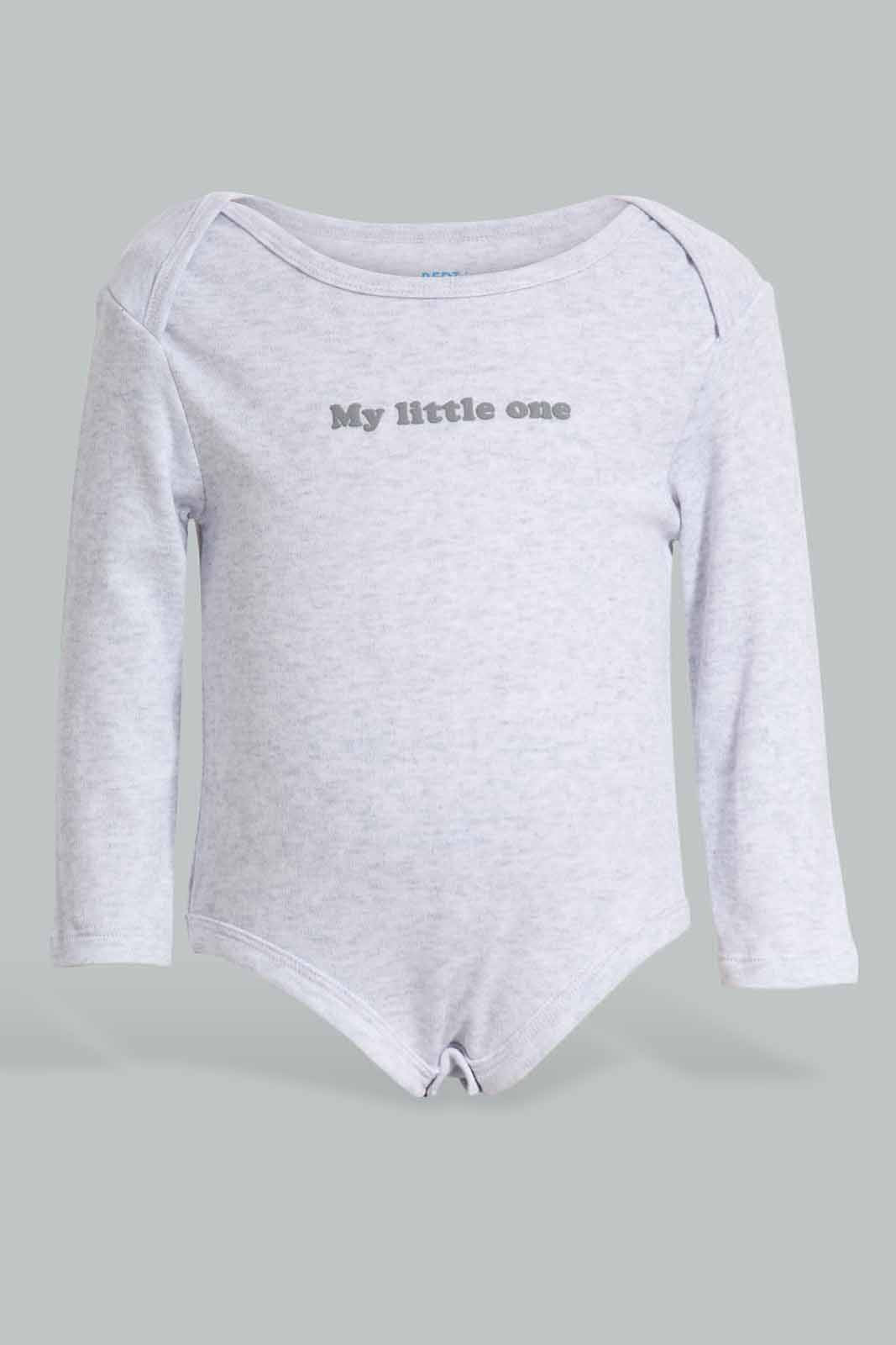 Redtag-Grey-5-pack-body-suit-Category:Bodysuits,-Colour:Grey,-Deals:New-In,-Filter:Baby-(0-to-12-Mths),-NBB-Bodysuits,-New-In-NBB-APL,-Non-Sale,-Section:Boys-(0-to-14Yrs),-W22A-Baby-0 to 12 Months