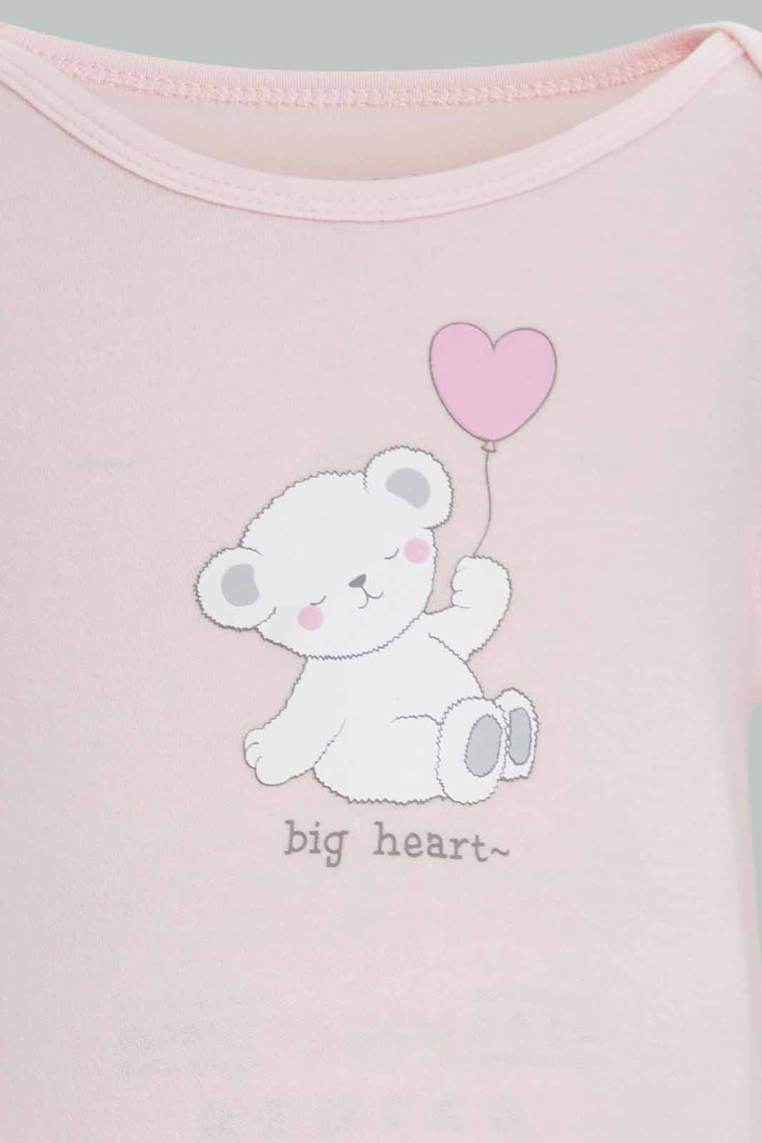Redtag-Pink-5-pack-body-suit-Category:Bodysuits,-Colour:Apricot,-Deals:New-In,-Dept:New-Born,-Filter:Baby-(0-to-12-Mths),-NBG-Bodysuits,-New-In-NBG-APL,-Non-Sale,-Section:Girls-(0-to-14Yrs),-W22A-Baby-0 to 12 Months