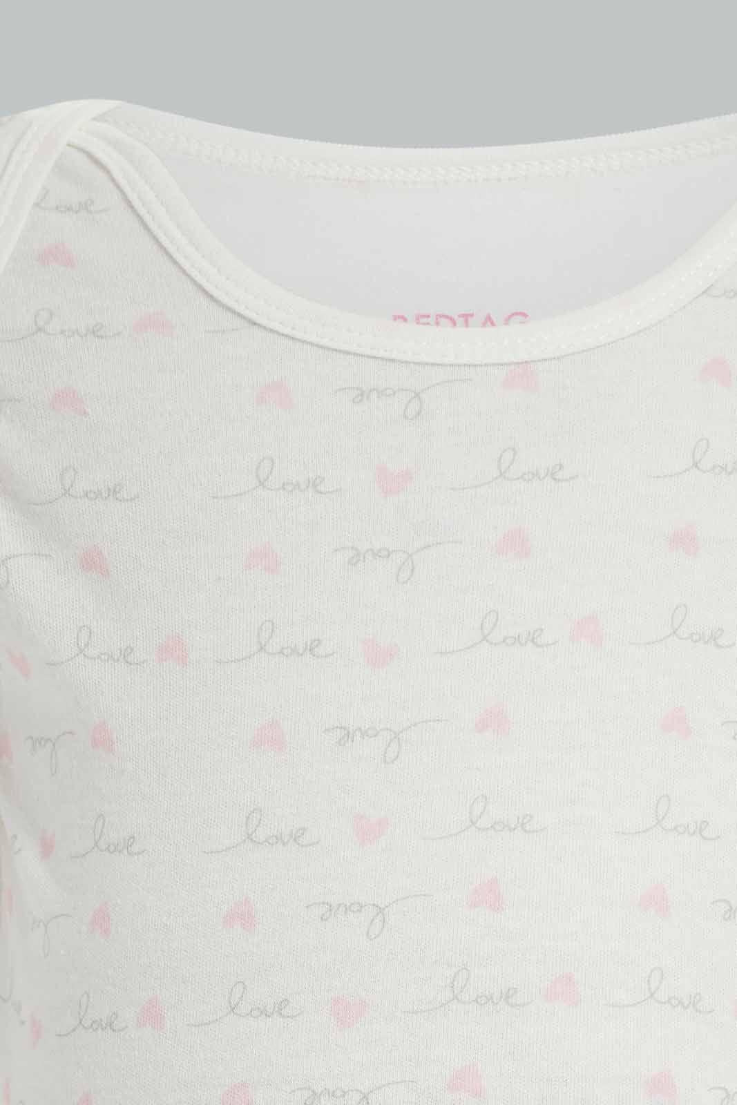 Redtag-Pink-5-pack-body-suit-Category:Bodysuits,-Colour:Apricot,-Deals:New-In,-Dept:New-Born,-Filter:Baby-(0-to-12-Mths),-NBG-Bodysuits,-New-In-NBG-APL,-Non-Sale,-Section:Girls-(0-to-14Yrs),-W22A-Baby-0 to 12 Months