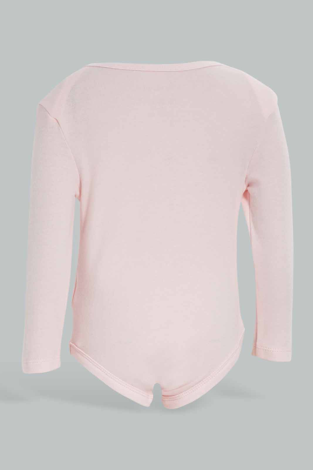 Redtag-Pink-5-pack-body-suit-Category:Bodysuits,-Colour:Apricot,-Deals:New-In,-Dept:New-Born,-Filter:Baby-(0-to-12-Mths),-NBG-Bodysuits,-New-In-NBG-APL,-Non-Sale,-Section:Girls-(0-to-14Yrs),-W22A-Baby-0 to 12 Months