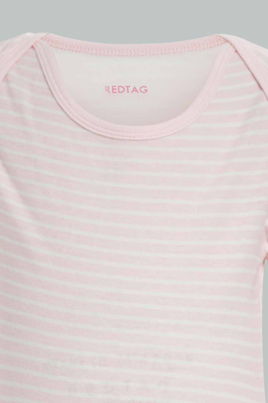Redtag-Pink-5-pack-body-suit-Category:Bodysuits,-Colour:Apricot,-Deals:New-In,-Dept:New-Born,-Filter:Baby-(0-to-12-Mths),-NBG-Bodysuits,-New-In-NBG-APL,-Non-Sale,-Section:Girls-(0-to-14Yrs),-W22A-Baby-0 to 12 Months
