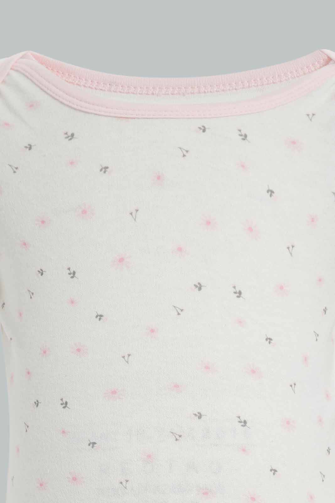 Redtag-Pink-5-pack-body-suit-Category:Bodysuits,-Colour:Apricot,-Deals:New-In,-Dept:New-Born,-Filter:Baby-(0-to-12-Mths),-NBG-Bodysuits,-New-In-NBG-APL,-Non-Sale,-Section:Girls-(0-to-14Yrs),-W22A-Baby-0 to 12 Months