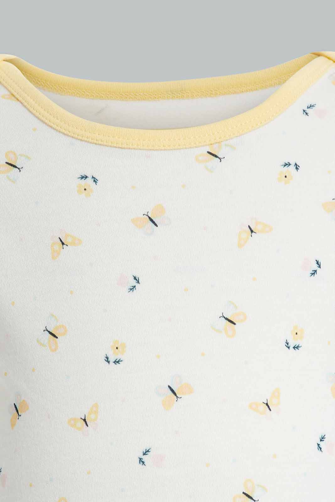Redtag-Yellow-5-pack-body-suit-Category:Bodysuits,-Colour:Yellow,-Deals:New-In,-Filter:Baby-(0-to-12-Mths),-NBB-Bodysuits,-New-In-NBB-APL,-Non-Sale,-Section:Boys-(0-to-14Yrs),-W22A-Baby-0 to 12 Months