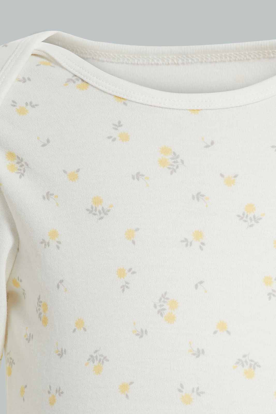 Redtag-Yellow-5-pack-body-suit-Category:Bodysuits,-Colour:Yellow,-Deals:New-In,-Filter:Baby-(0-to-12-Mths),-NBB-Bodysuits,-New-In-NBB-APL,-Non-Sale,-Section:Boys-(0-to-14Yrs),-W22A-Baby-0 to 12 Months