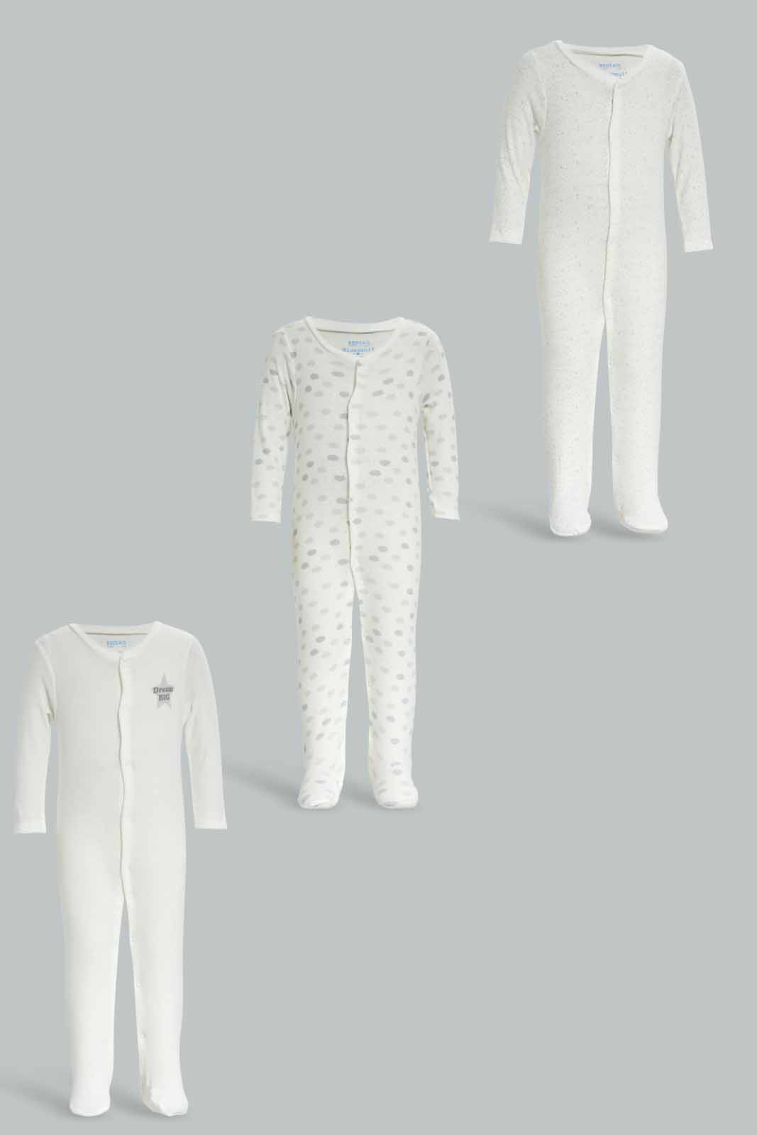 Redtag-Grey-3-pack-sleep-suit-Category:Sleepsuits,-Colour:Grey,-Deals:New-In,-Dept:New-Born,-Filter:Baby-(0-to-12-Mths),-NBB-Sleepsuits,-New-In-NBB-APL,-Non-Sale,-Section:Boys-(0-to-14Yrs),-W22A-Baby-